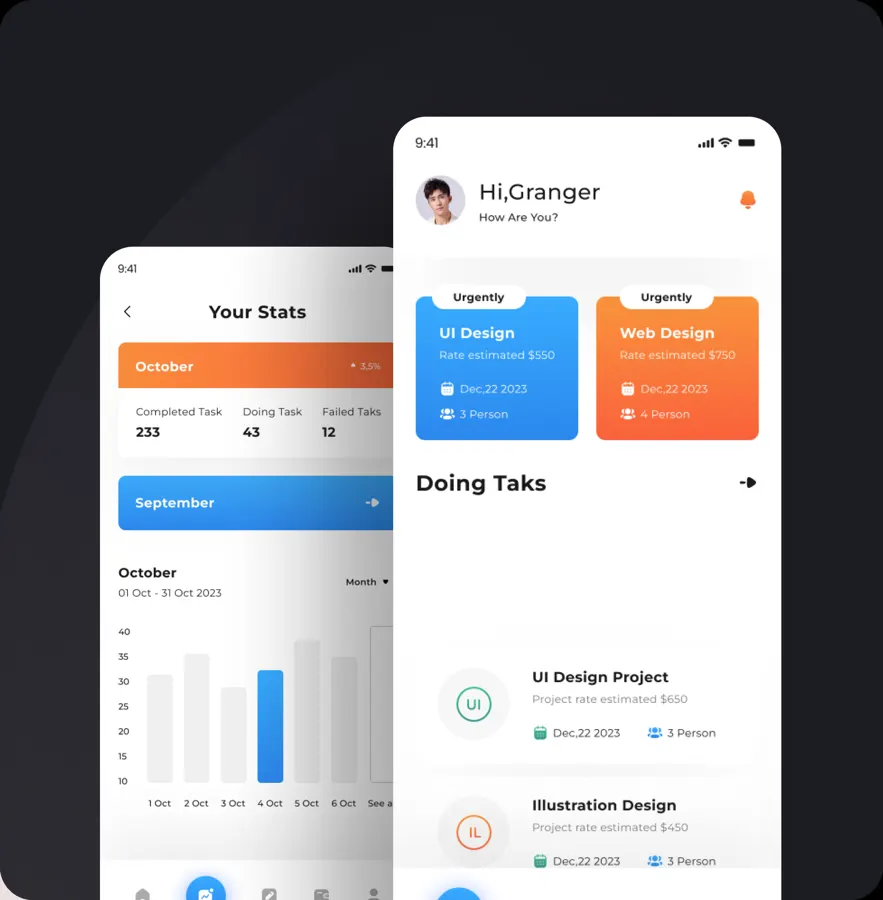 Taskmagnet mobile app screens